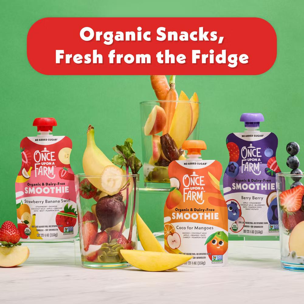 Strawberry Banana Swirl Organic Dairy-Free ' Smoothie - 4ct/4oz Pouches - Image 7