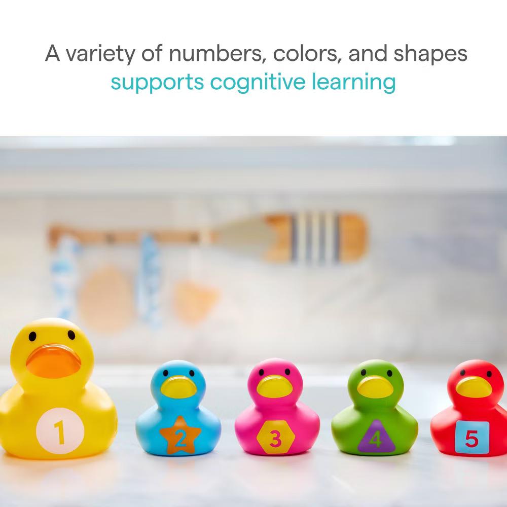 Count & Quack Bath Duckies, Mama Duck & Ducklings Toys - 5pc - Image 5