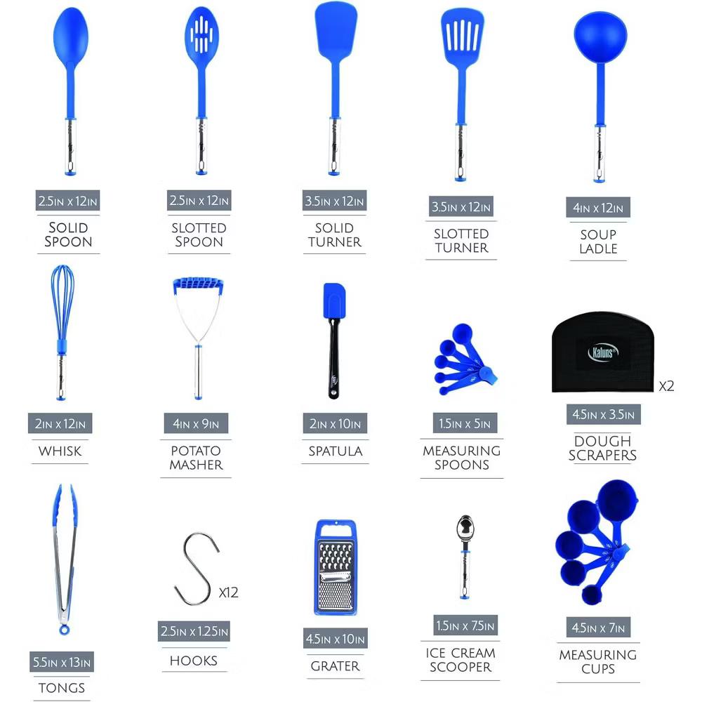 Kitchen Utensils Set, Nylon and Stainless Steel Cooking Utensils, Dishwasher Safe and Heat Resistant Kitchen Tools - Image 16