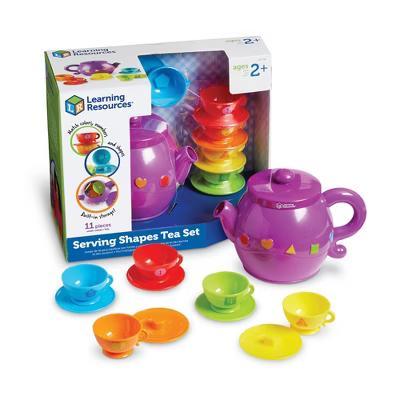 Serving Shapes Tea Set, Color Recognition and Counting Toy, 11 Pieces, Ages 2+ - Image 2