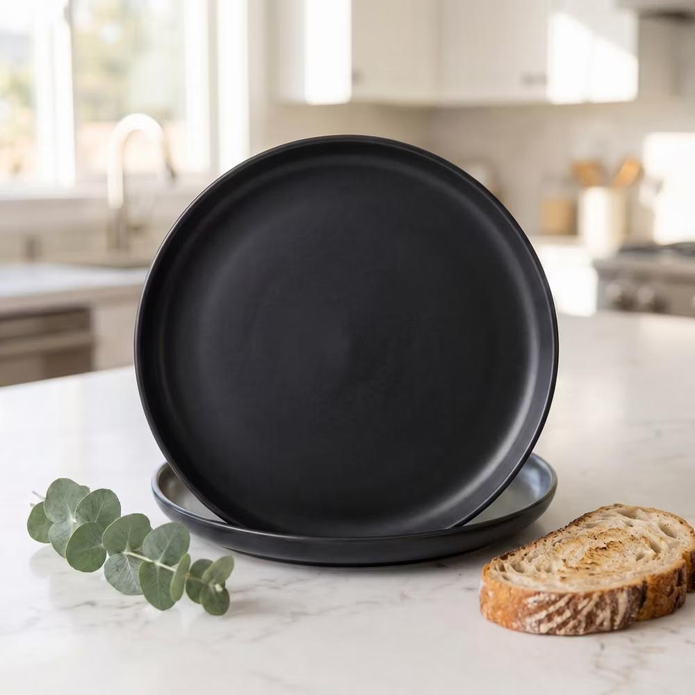 12-Piece Stoneware Dinnerware Set with Mugs, Microwave & Dishwasher Safe, Non-Toxic Dish Set, Plate Set, Stackable Matte Glaze Kitchenware for 3 - Image 8