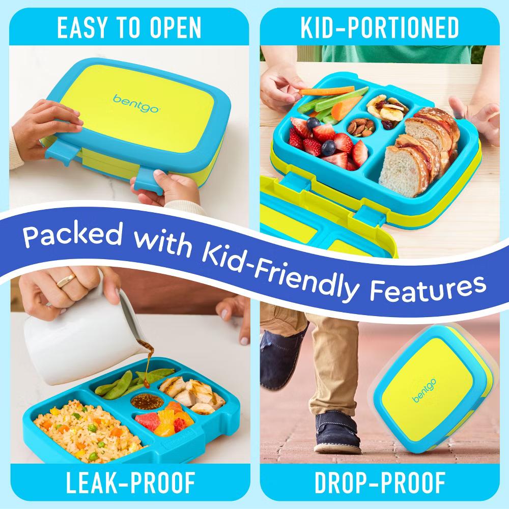 Kids' Brights Leakproof, 5 Compartment Bento-Style Kids' Lunch Box - Image 32