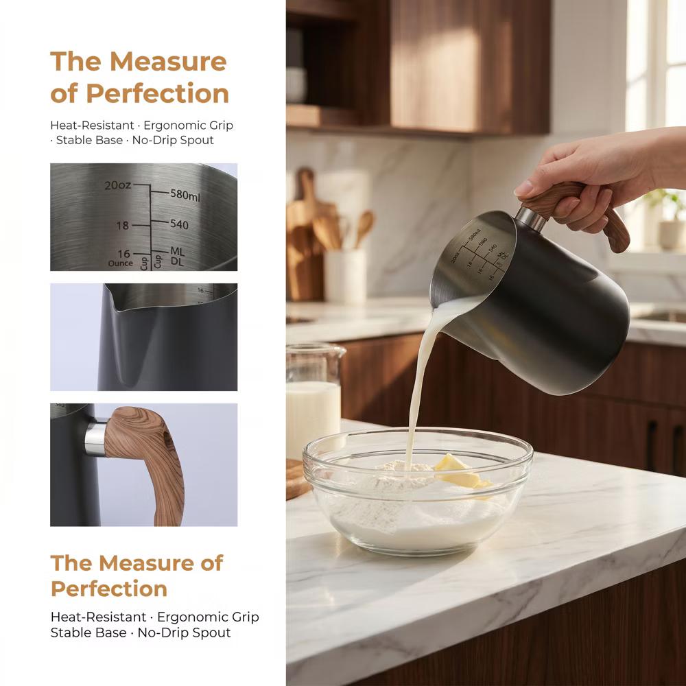 Measuring Cup, 1 Cup Stainless Steel Measuring Cup for Accurate Kitchen Work, Like Baking or Meal Prep - Image 18