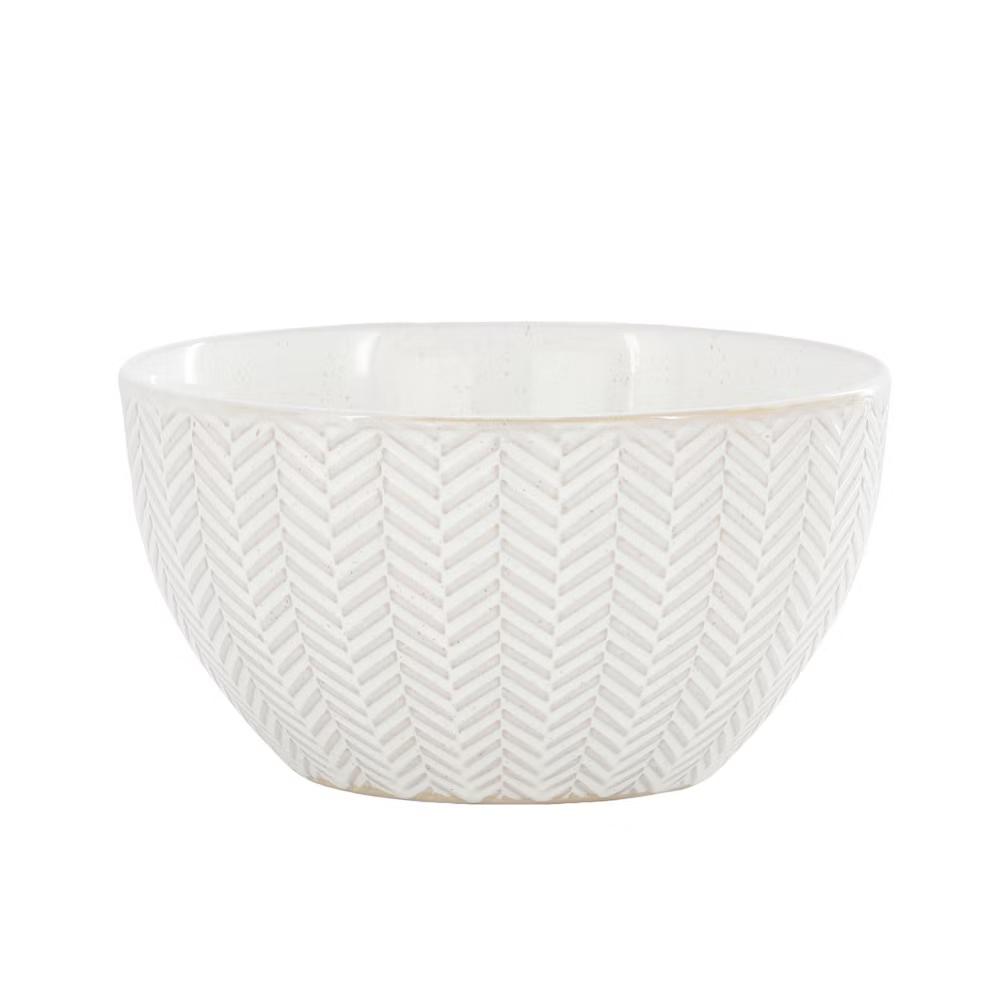 Earlhart 2 Piece 6 Inch Ribbed Stoneware Cereal Bowl Set in White - Image 9
