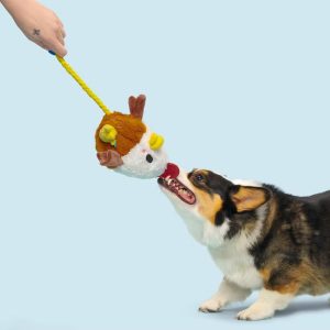 9.5" Classic Fuzzy Farm Rooster Plush Rope Dog Toy