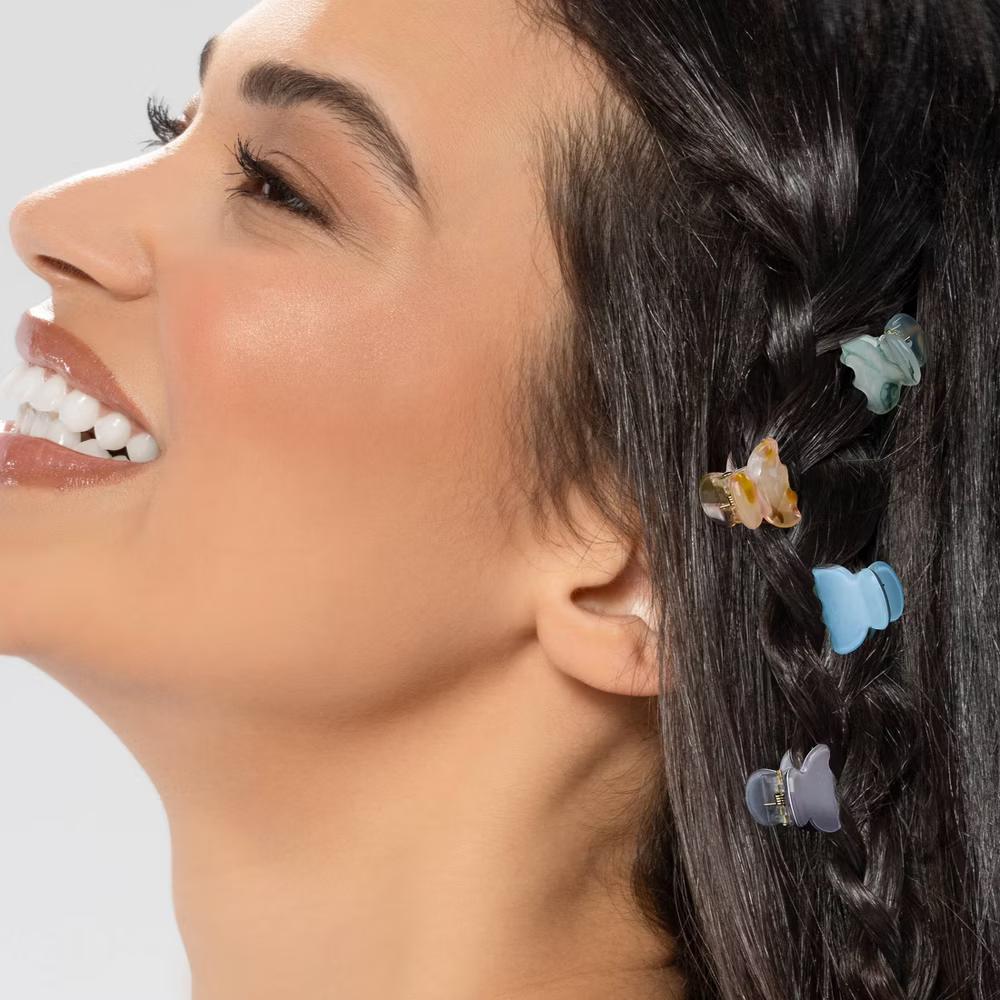 lüxe Mini Acrylic Classic Claw Clips - 6pcs: Hair Styling For All Hair Types - Image 2