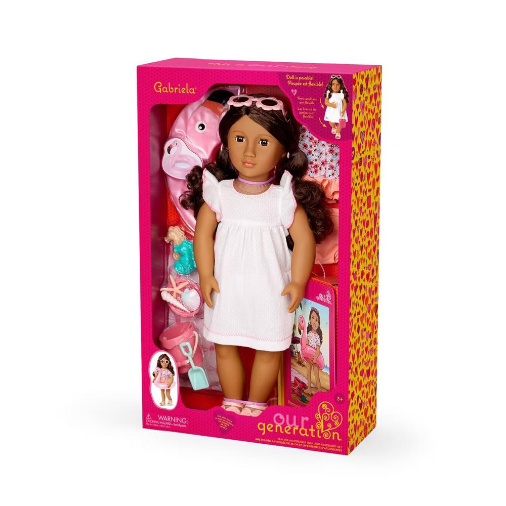 Gabriela Posable 18" Doll with Beach Accessories and Storybook - Image 7
