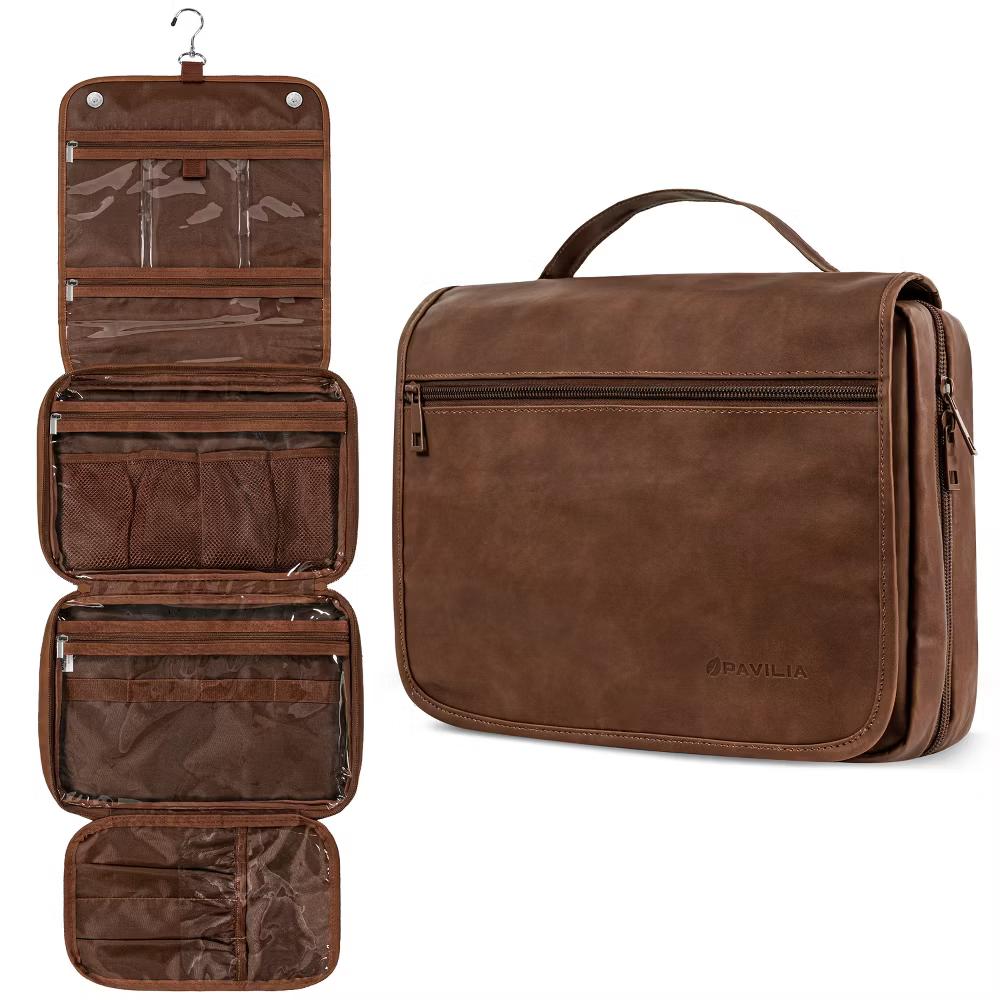 PAVILIA Hanging Toiletry Bag Women Men, Foldable Large Travel Cosmetic Organizer, Water Resistant Makeup Toiletries Essentials Kit - Image 17