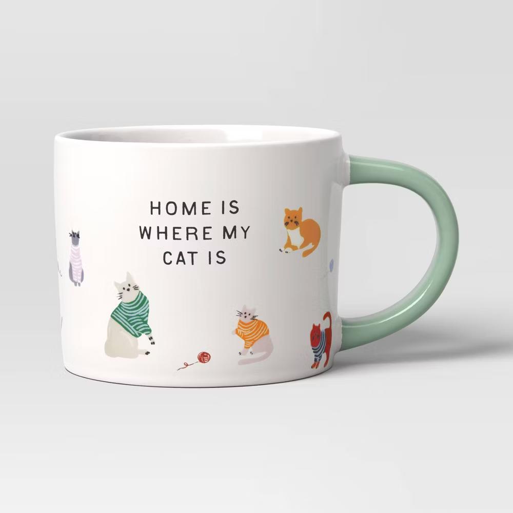 17oz Stoneware HOME IS WHERE MY CAT IS Mug - Image 2