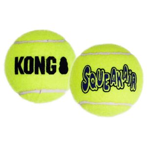 KONG SqueakAir Tennis Ball Dog Toy - Yellow - L - 2ct: Rubber, Exercise Aid, Floats, 3" Diameter