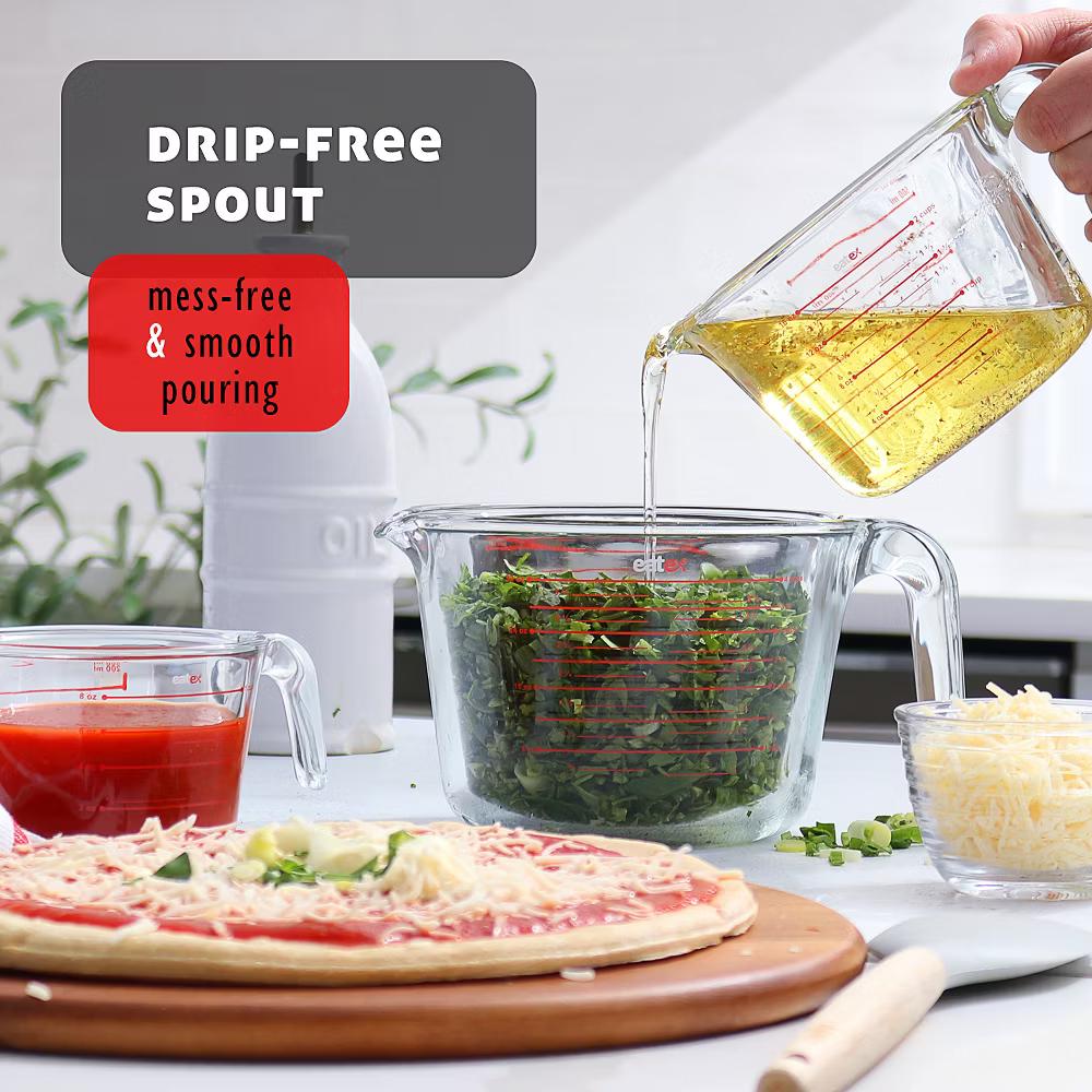 JoyTable Glass Measuring Cups Set, Liquid Measuring Cups, Glass Measuring Cup Set - Image 5