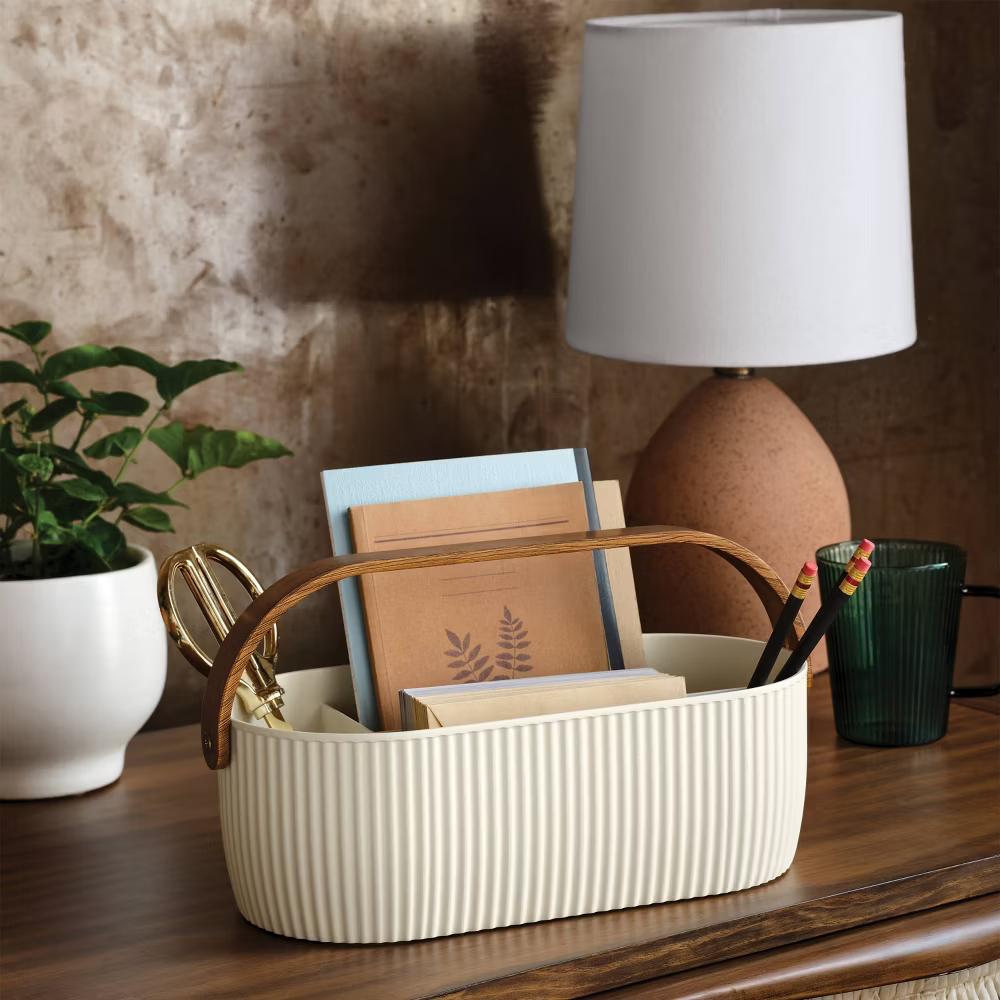 Desktop Caddy Desk Organization Set Cream - Image 3