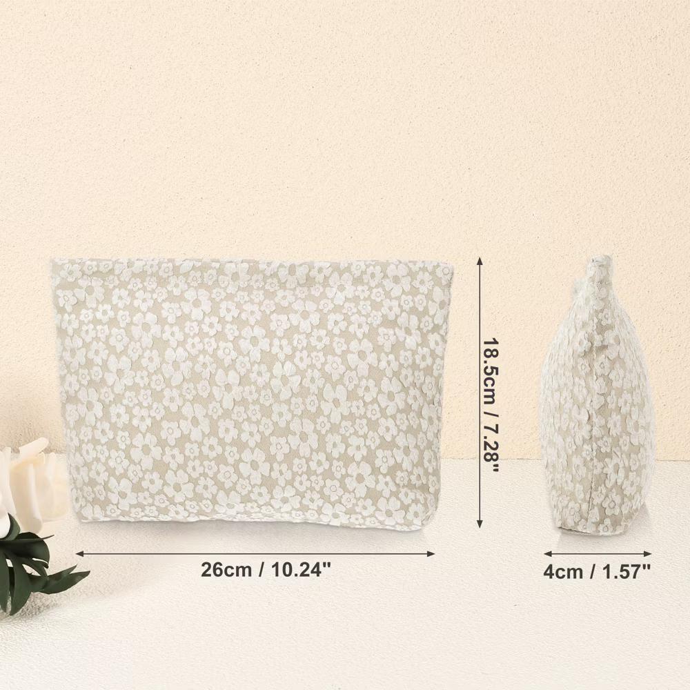 Portable Travel Floral Canvas Zipper-Closure Makeup Bag 1 Pc - Image 5