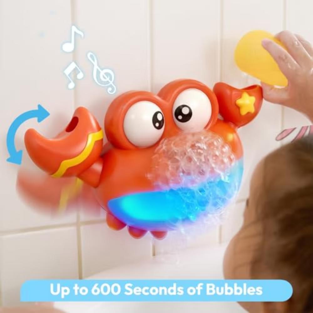 LED Bubble Crab Bath Toy for Toddlers 2-4, Automatic Bubble Machine with Music & Lights, Bathtub Sensory Toys, Easter Gifts for Kids Boys Girls - Image 4