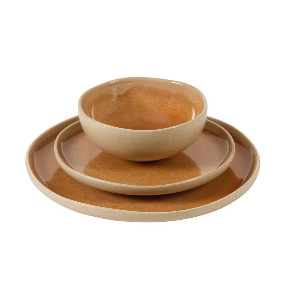 Manila Bay 12-Piece Stoneware Dinnerware Set, Service for 4, Reactive Glaze Modern Artisan Plates & Bowls - Image 9