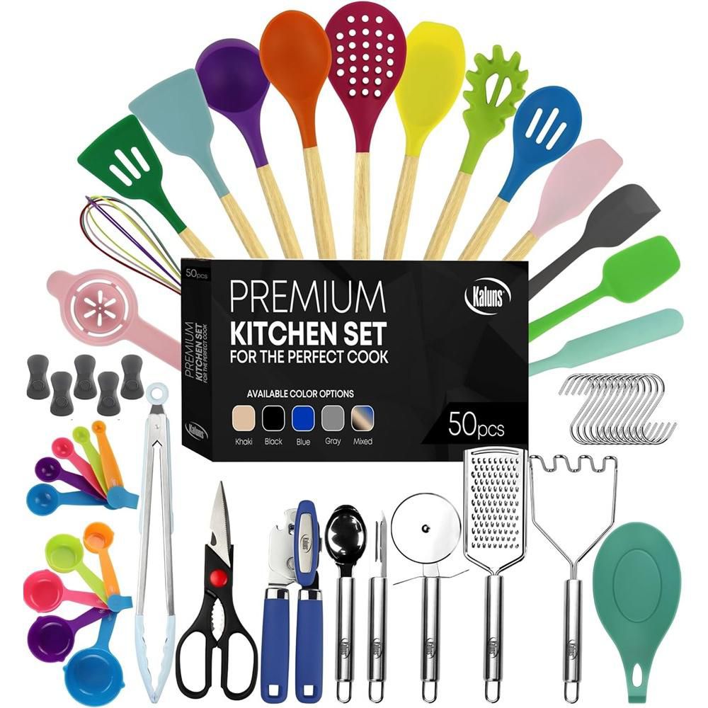 Kitchen Utensils Set, 50 Piece Silicone And Stainless Steel Cooking Utensils, Heat Resistant Kitchen Tools - Image 24