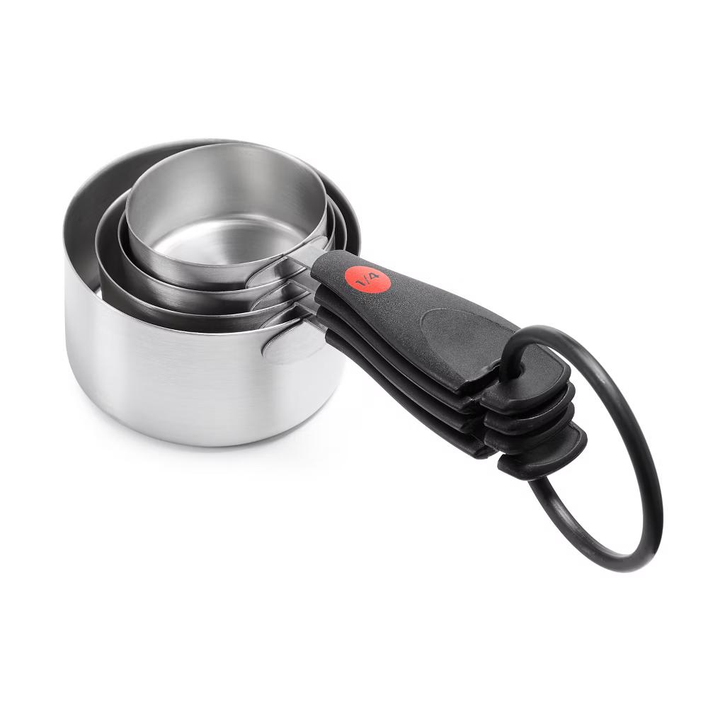 Stainless Steel Measuring Cups: 5-Piece Set, Dishwasher-Safe, Black, Lifetime Warranty - Image 4