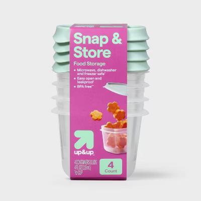 Snap & Store Mini Square Half Cup Food Storage Containers - 4 fl oz/4ct - BPA-Free, Stackable Design - Image 2