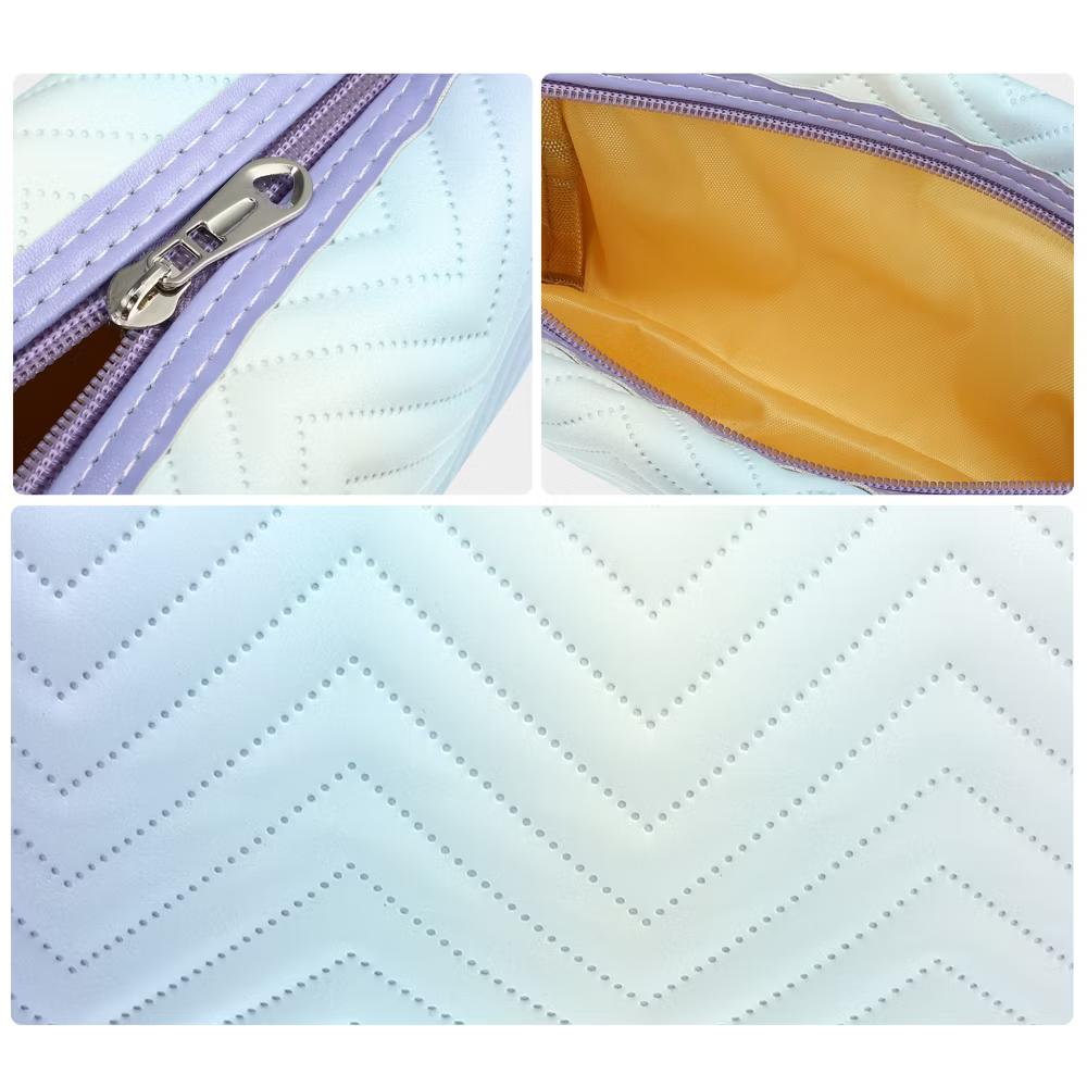 Travel Makeup Bag Portable Toiletry Bag Small Cosmetic Organizer Gradient - Image 15