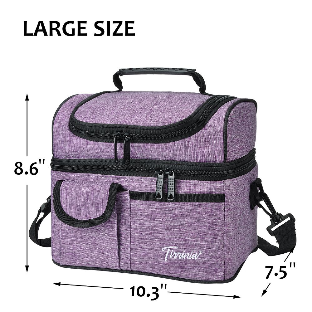 Dual Compartment Insulated Lunch Bag, Leakproof Lunch Tote with Front Pocket, Insulated Lunch Cooler Bag with Back Mesh Pocket - Image 45