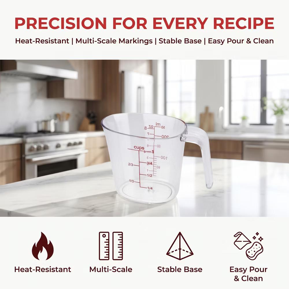 Measuring Cup, Liquid PS Material Measuring Cup for Measuring and Pouring without Spilling - Image 9