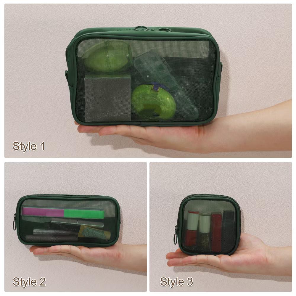 Travel Mesh Makeup Bag with Zipper 3 Pcs - Image 12