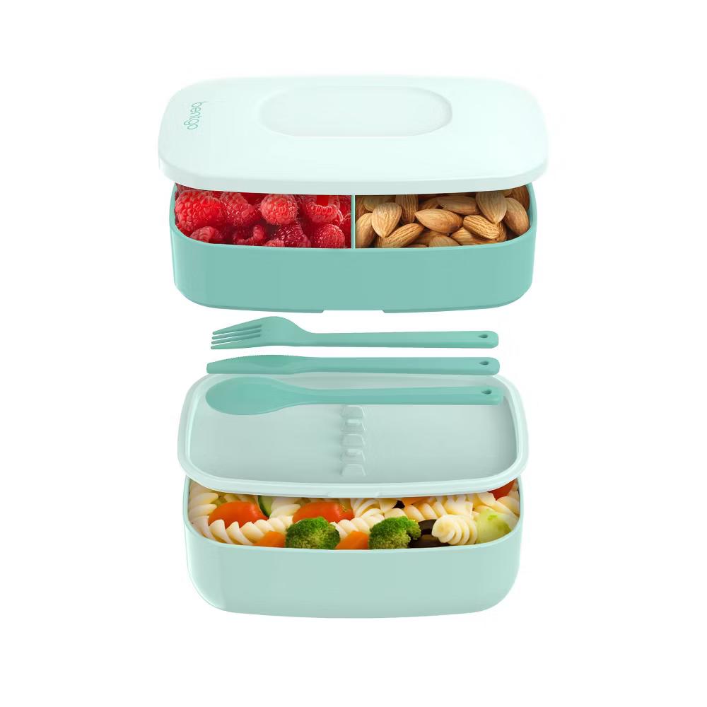 Classic All-in-One Stackable Lunch Box Container with Built in Flatware - Image 43