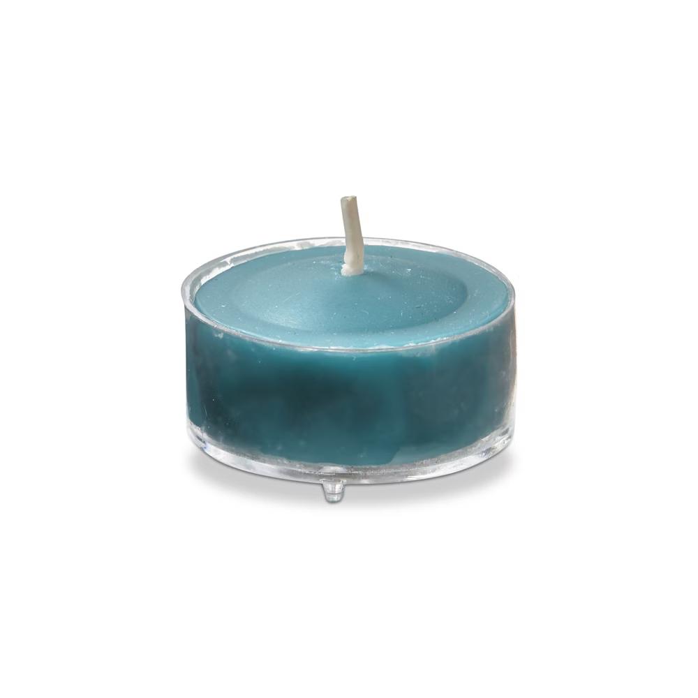 Color Studio Tealight Candles Set of 8 Teal Smokeless Paraffin Wax Burn Time 3 Hrs - Image 2