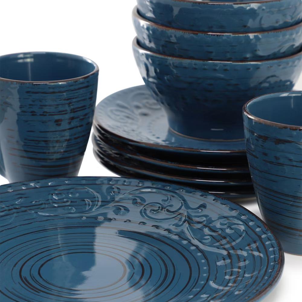 Malibu Sea Glass 16-Piece Dinnerware Set in Dark Green - Image 7