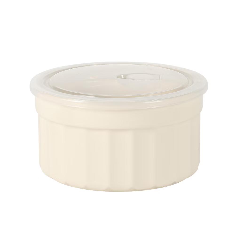 Martha Stewart Broadbrook 6 Piece Stoneware Meal Prep Container Set with Lids, Food Storage Bakeware, Ovenµwave&Dishwasher Safe, Cream - Image 11