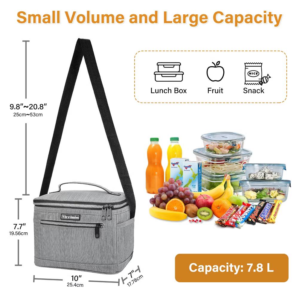 Small Insulated Lunch Bag for Men Women Kid, 7.8L Leakproof Thermal Reusable Lunch Cooler Tote Bag, Adult Insulated Lunch Box - Image 24