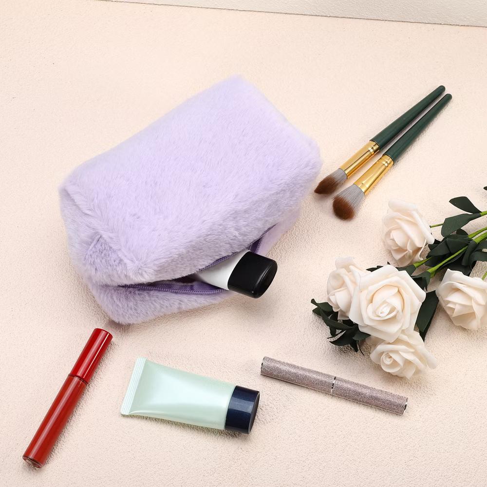 Cosmetic Travel Zipper Multi-functional Small Plush Makeup Bag 1 Pc - Image 15
