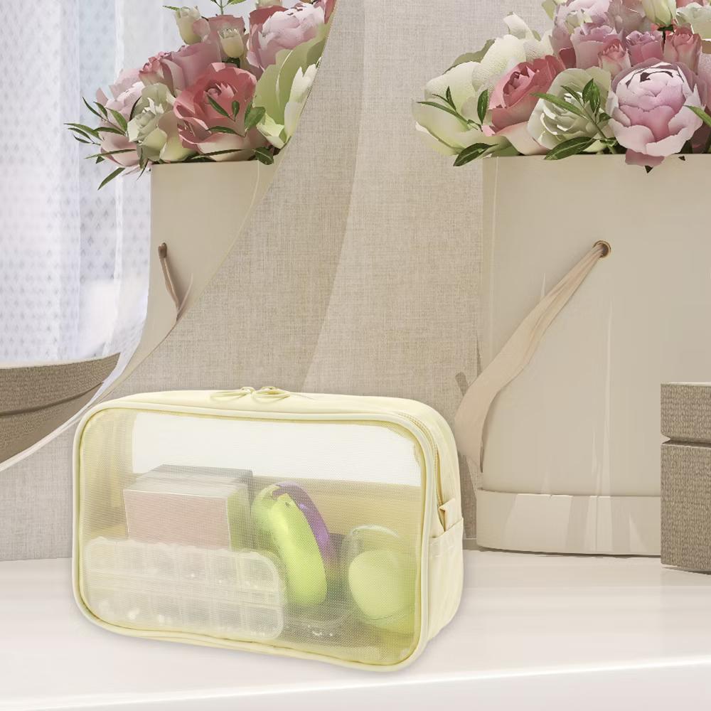 Travel Mesh Makeup Bag with Zipper 3 Pcs - Image 4