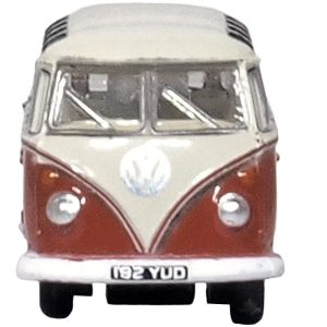 Volkswagen T1 Samba Bus Sealing Wax Red and Gray 1/148 (N) Scale Diecast Model Car
