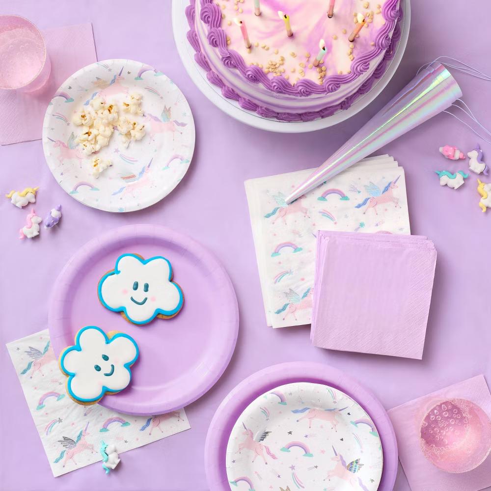 20ct 8.75" Dinner Paper Plates Light Purple - Image 3
