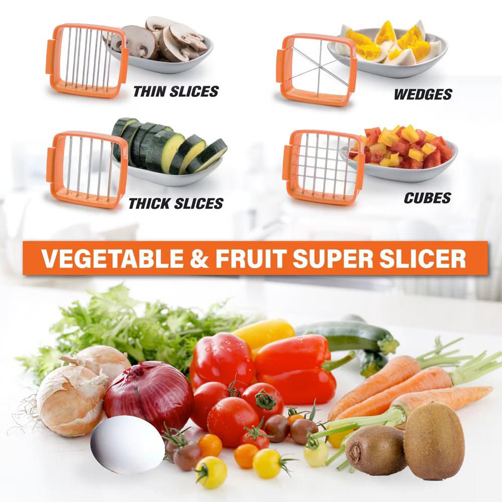 NutriChopper Handheld Vegetable and Fruit Chopper with 4 Stainless Steel Blades & Catch Container - Image 12