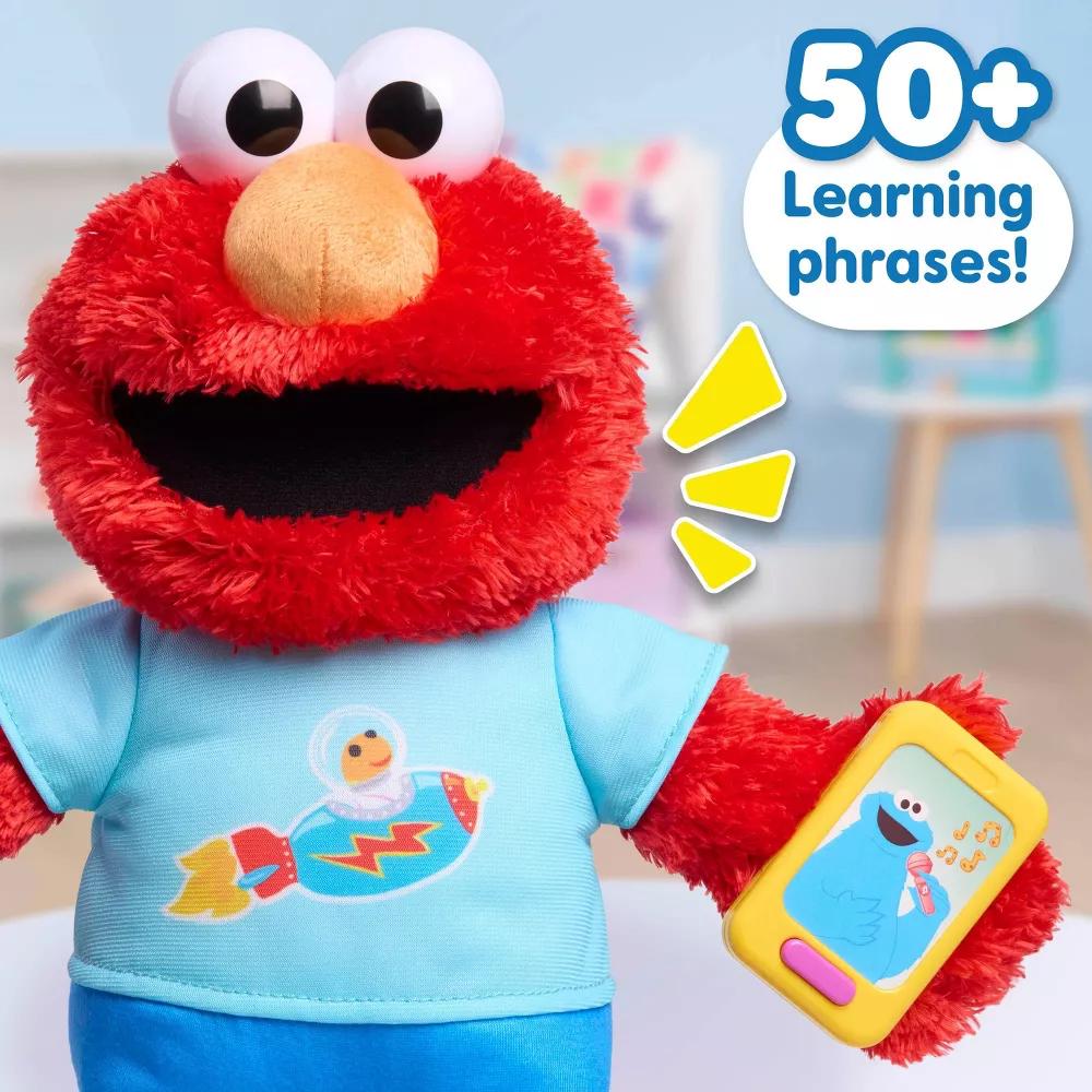 Learning Elmo Plush Toy, 13” Interactive Lights and Sounds Educational Stuffed Animal - Image 4