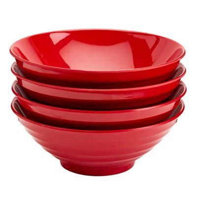 Infuse 4pc 8" Melamine Ramen Bowls Red - Image 2