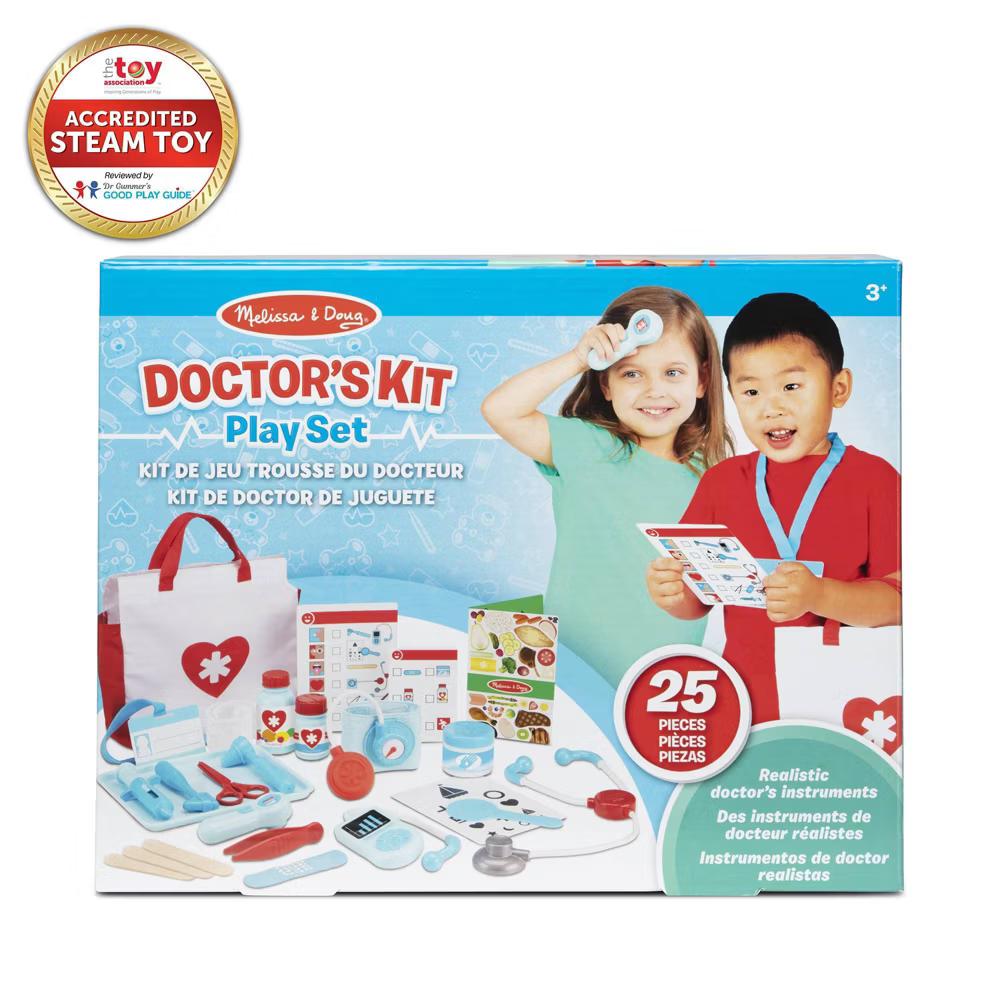 Get Well Doctor's Kit Pretend Play Set – 25 Toy Pieces for Preschool Girls, Boys - Image 3