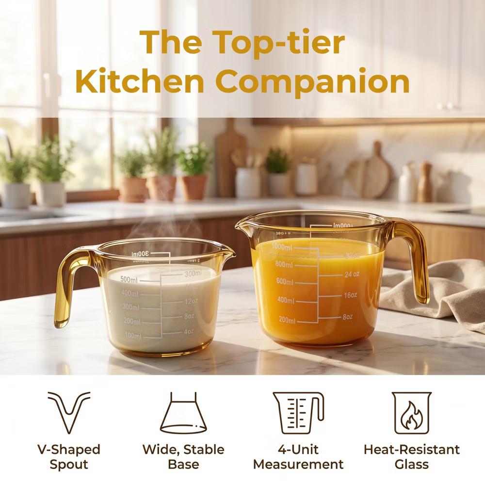Measuring Cup, Glass Liquid Measuring Cup for Kitchen Baking and Cooking - Image 25