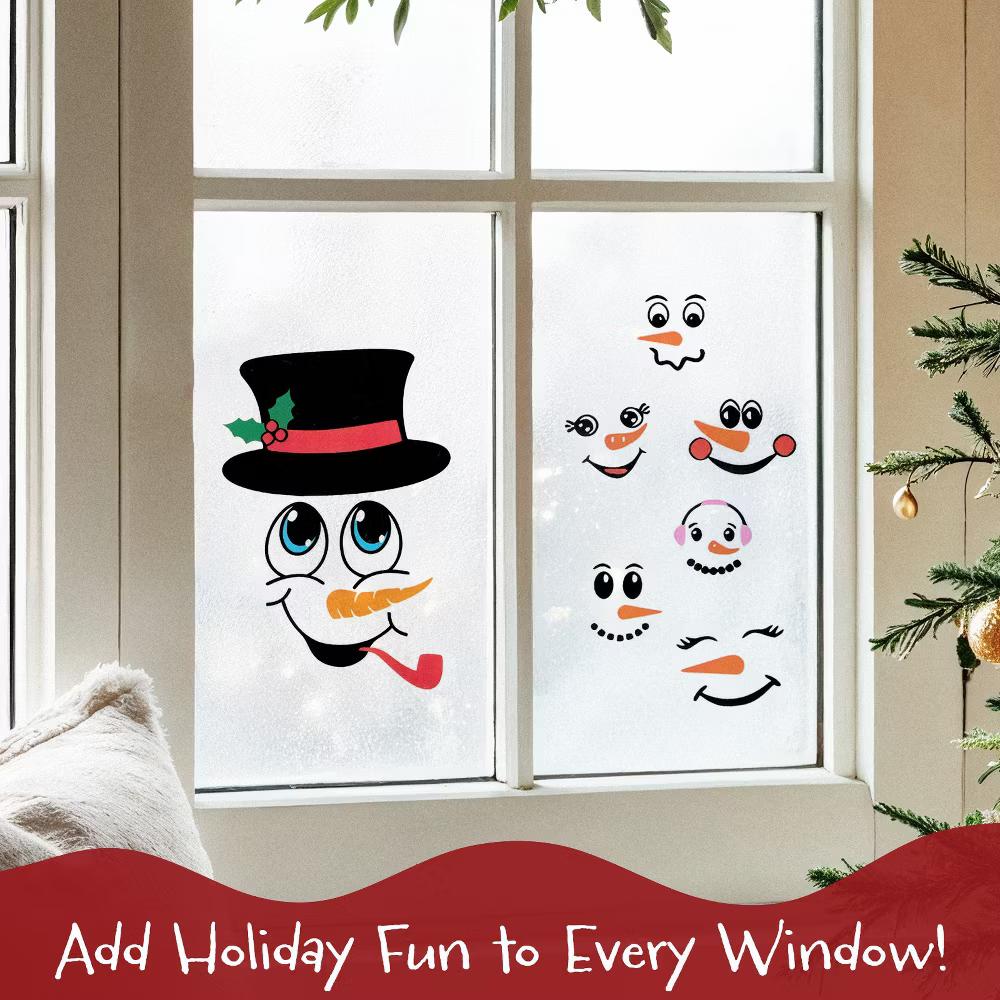 Snowman Face Stickers for Crafts, Christmas Decoration for Windows, Refrigerators, Water Bottles, Cups - Image 9