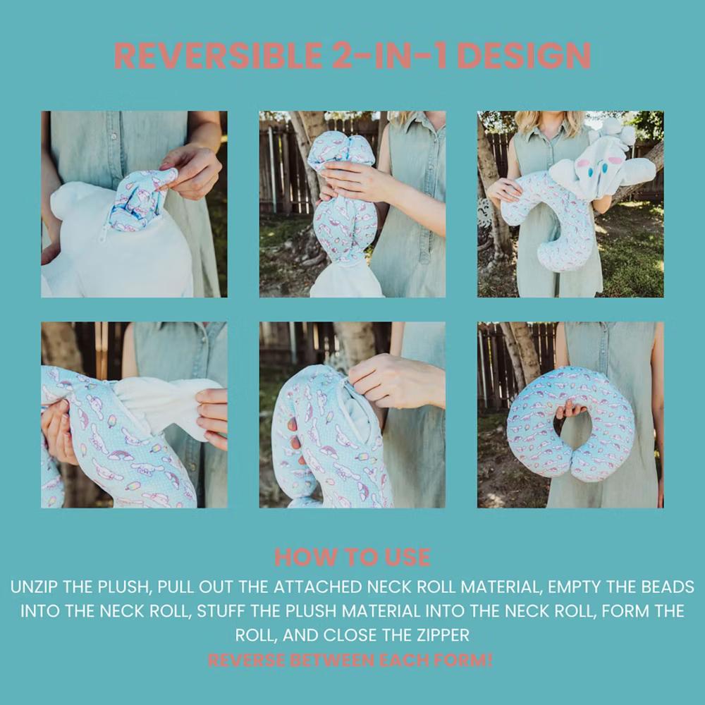 Cinnamoroll Reversible Neck Roll Pillow and Plush Toy - Image 4