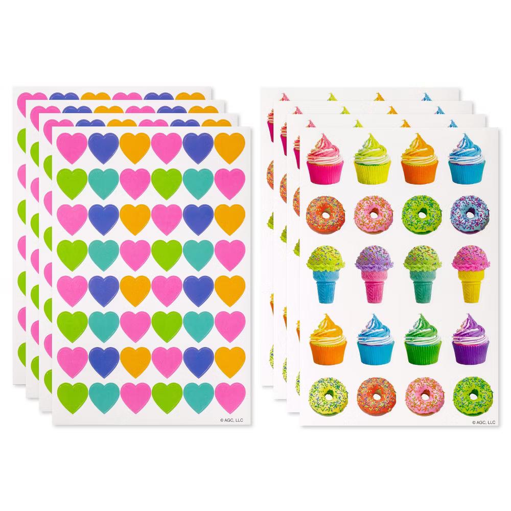 Colorful Neon Hearts and Sweet Treats Stickers 272ct - 4 Sheets - Image 3