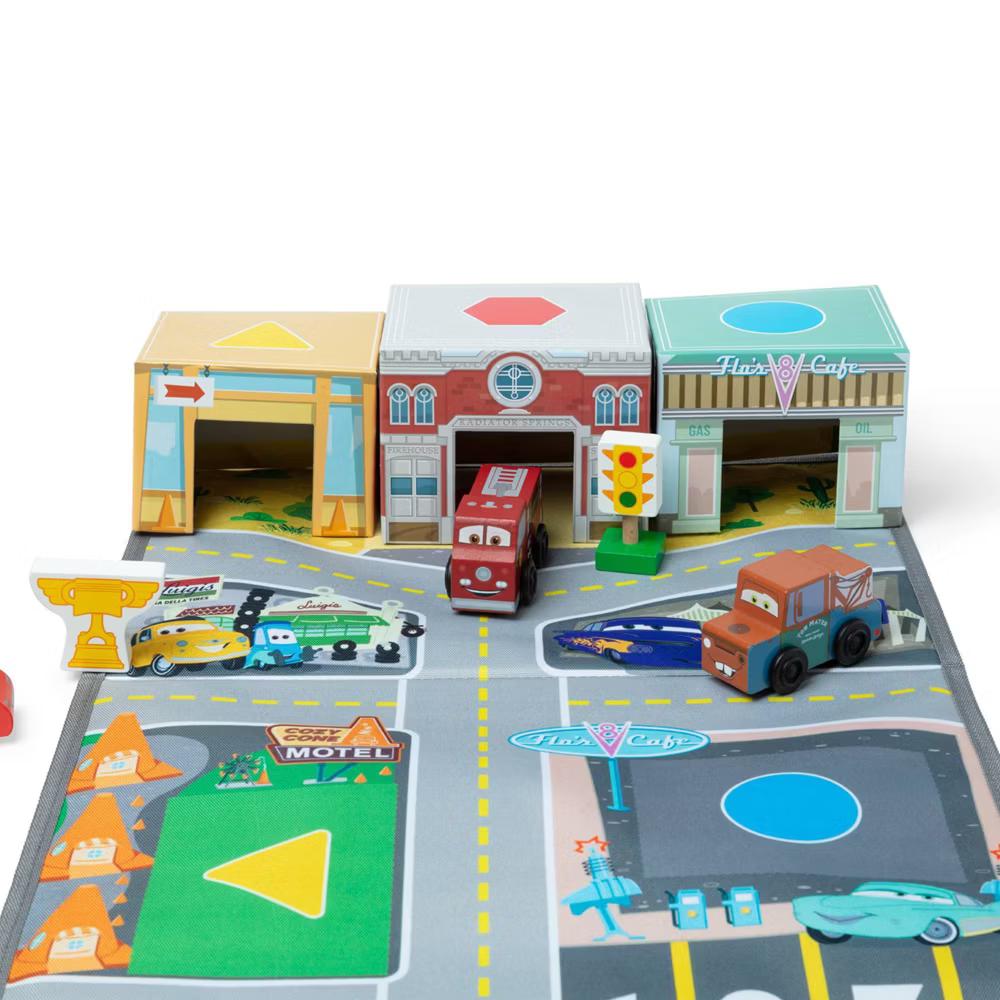 Cars Radiator Springs Nest & Stack Play Set with Wooden Toy Cars - Image 3