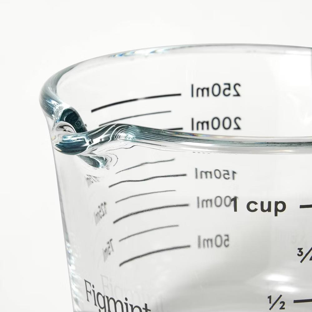 1 Cup Glass Measuring Cup Clear - Borosilicate, Microwave & Dishwasher Safe, 8oz Capacity - Image 3