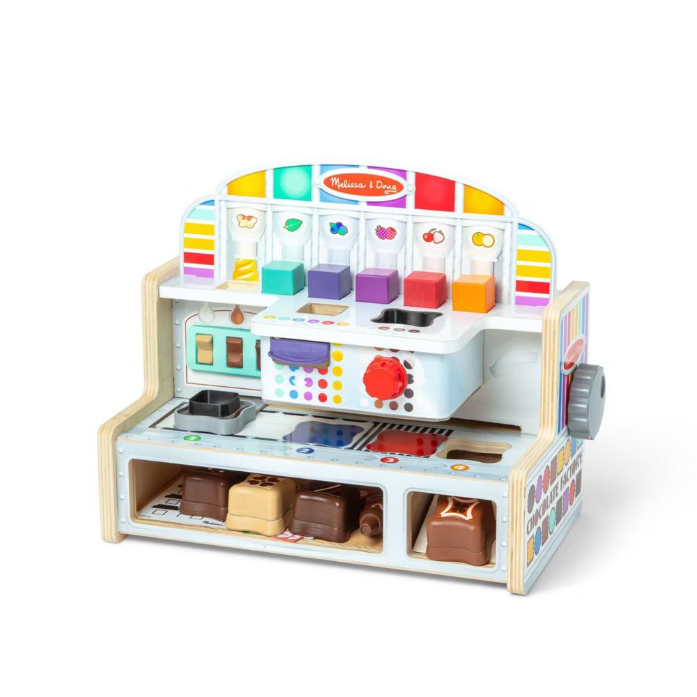 Wooden Chocolate Factory Pretend Play Set, Play Food Candy Maker for Boys and Girls: Creative Skills, Wooden Accessories - Image 4