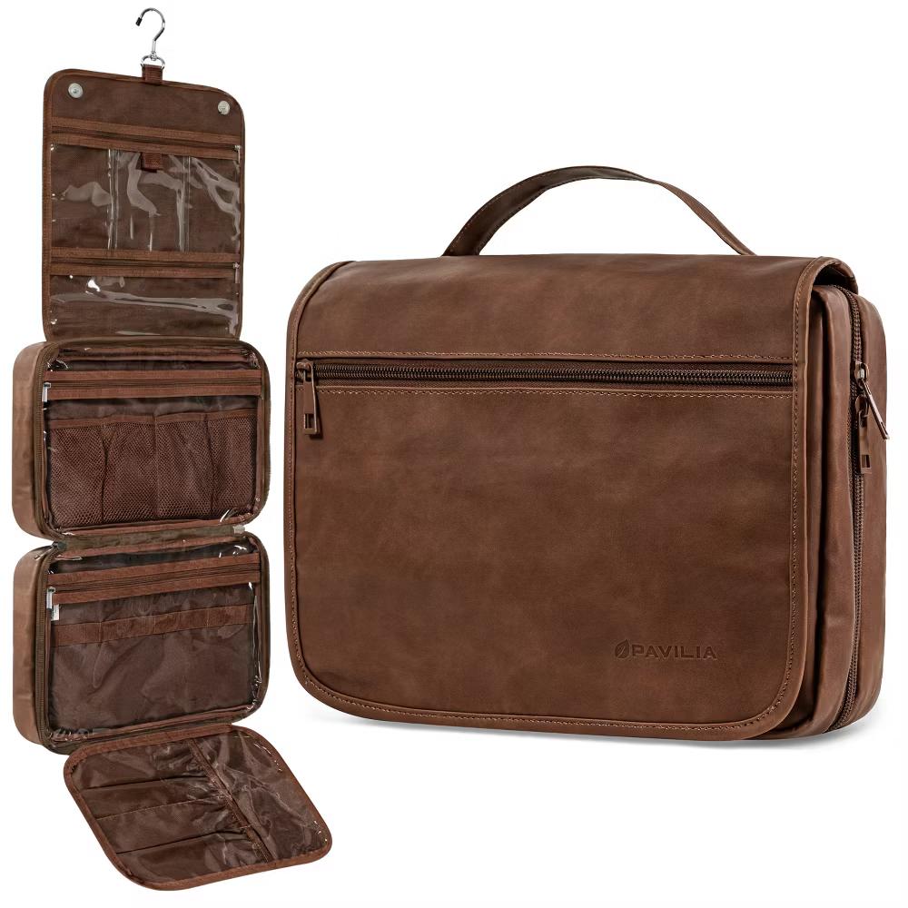 PAVILIA Hanging Toiletry Bag Women Men, Foldable Large Travel Cosmetic Organizer, Water Resistant Makeup Toiletries Essentials Kit - Image 19