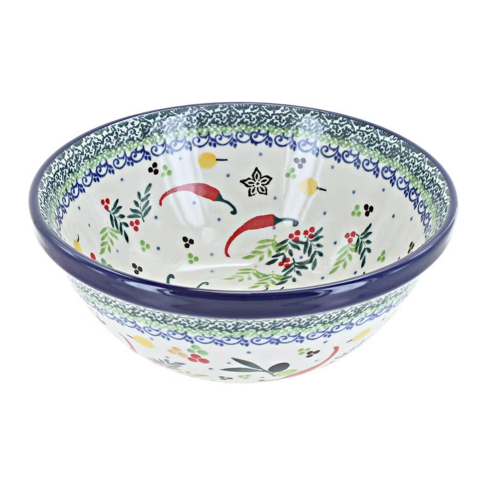 Blue Rose Polish Pottery Ceramika Artystyczna Cereal Bowl