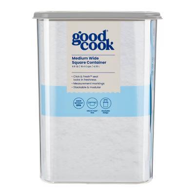 4.6qt 2pc Medium Square + Lid Food Storage Containers Gray: Stackable Design, Measurement Markings - Image 8