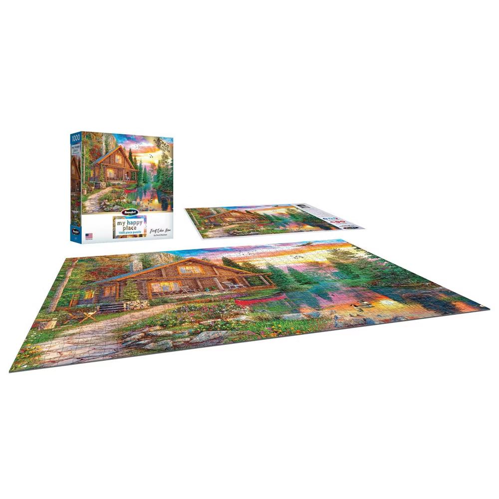 My Happy Place Forest Cabin Jigsaw Puzzle - 1000pc - Image 2